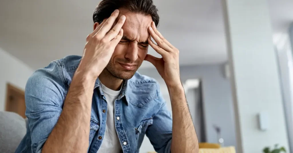 Man With a Migraine Headache Feels the Pain