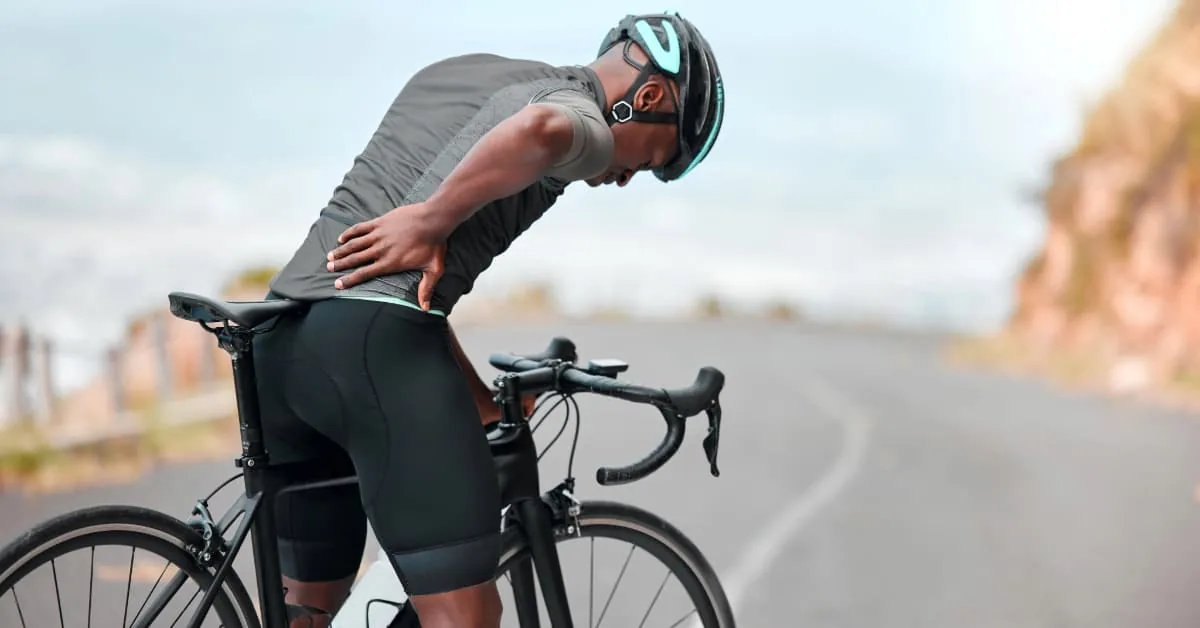 Cyclist with a sore back